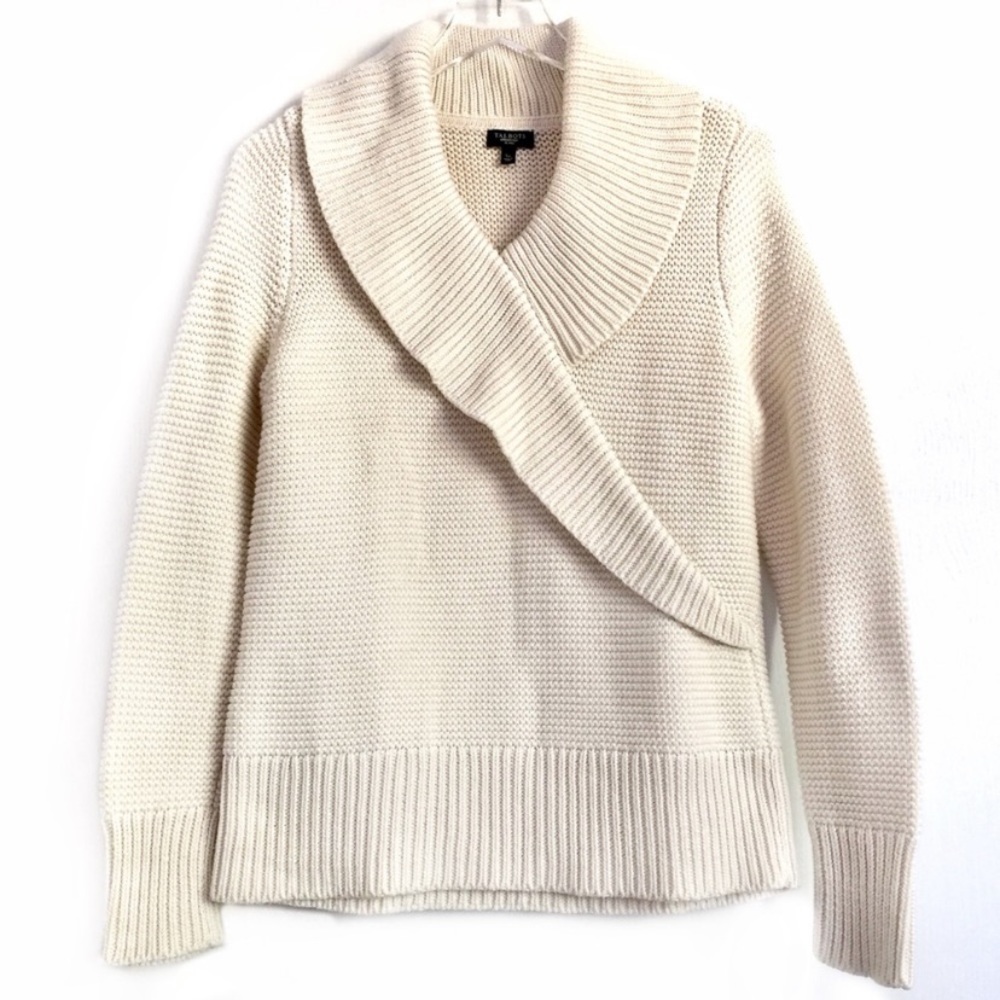 Talbots | Shawl Neck Waffle Knit Pullover Sweater